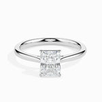 1 Ct radiant cut diamond engagement & solitaire ring, radiant cut engagement ring, rectangle engagement ring, white sapphire engagement rings.