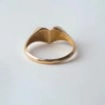 Vintage Style Signet Ring Solid Gold Minimalist Statement Ring for Women