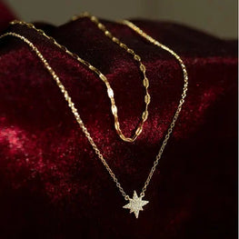 Dainty Star Necklace 925 Sterling Silver Layered Necklace Delicated Wedding Gift Necklace