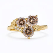 Wedding band vs engagement ring comparison with elegant diamond jewelry