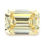 1.31 Ct fancy yellow emerald cut lab grown diamond with soft radiance, elegant loose stone for fine jewelry