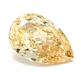 1.28 Ct lab grown Intense yellow Pear cut diamond with soft radiance, luxury loose stone 