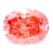 1.36 carat oval cut vivid pink lab grown diamond ring IGI certified luxury engagement jewelry for women elegant sustainable design
