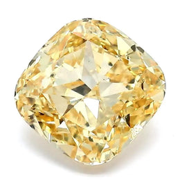 1.97 Ct deep yellow Cushion cut lab diamond with calm brilliance, elegant loose diamond 
