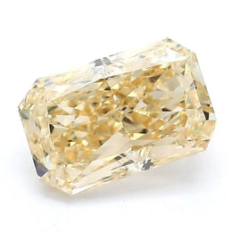 1.86 Ct deep yellow lab grown diamond Radiant cut with step cut shine, luxury stone