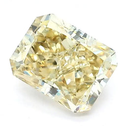 1.60 Ct fancy yellow radiant cut lab grown diamond with gentle glow, elegant loose stone
