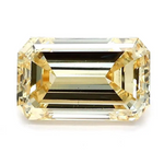 2.00 Ct fancy yellow emerald cut lab diamond with warm tone, elegant loose stone