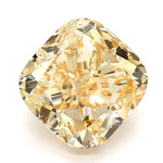 Intense yellow 2.07 Ct Cushion cut lab grown diamond with gentle sparkle and refined elegance