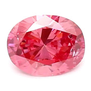 1.00 carat oval vivid pink lab grown diamond loose IGI certified fancy pink gemstone