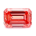 0.68 carat intense pink emerald cut lab grown diamond, fancy pink rectangular loose diamond for engagement ring jewelry