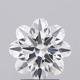 2.43 Ct White Antique Flower cut lab grown diamond with clean facets and soft shine