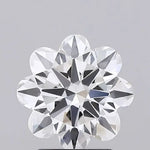 2.43 Ct White Antique Flower cut lab grown diamond with clean facets and soft shine