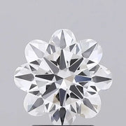 2.43 Ct White Antique Flower cut lab grown diamond with clean facets and soft shine