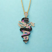 3.89 ct lab grown diamond snake pendant with elegant serpent design for women, sustainable luxury diamond jewelry