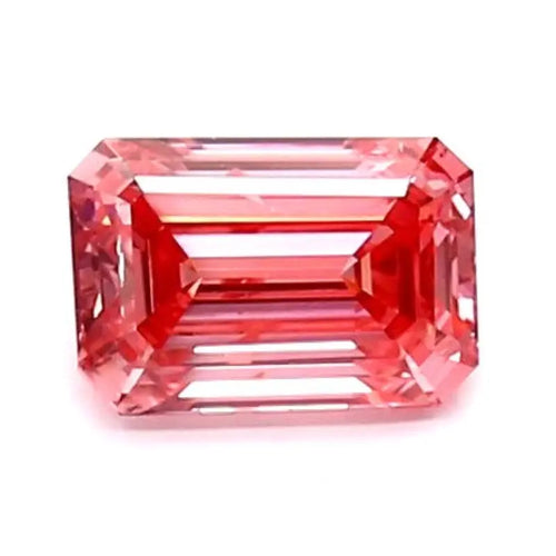 0.48 Ct Emerald Cut Vivid Pink Lab Created Diamond Premium Loose Diamond For Fine Jewelry
