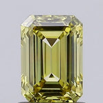 fancy yellow colour diamond emerald Cut Fancy Yellow Lab Grown Diamond VVS2