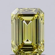 fancy yellow colour diamond emerald Cut Fancy Yellow Lab Grown Diamond VVS2