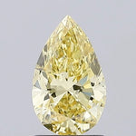 intense yellow colour diamond pear fancy intense yellow lab grown diamond si1 light grey background
