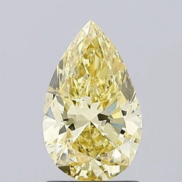 intense yellow colour diamond pear fancy intense yellow lab grown diamond si1 light grey background