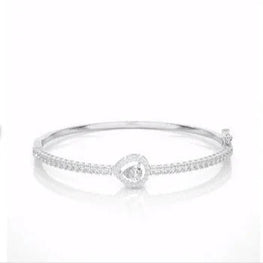 Pear Halo Delicate Bangle Bracelet