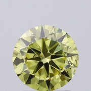 intense yellow colour diamond brilliant round cut lime yellow lab diamond.