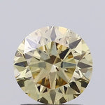 light brownish yellow colour diamond round brilliant light brownish yellow lab diamond light grey background