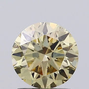 light brownish yellow colour diamond round brilliant light brownish yellow lab diamond light grey background