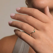 Modern gemstone ring with lab grown diamond sparkle crafted for stylish and eco friendly jewelry lovers