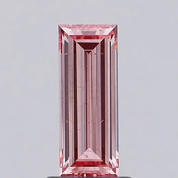 Baguette cut 1.04 Ct Fancy Intense Pink Lab diamond with brilliant fire and unique shape
