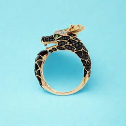 0.15 ct lab created gemstone dragon ring for men featuring detailed dragon design and bold statement jewelry style