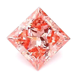 1.23 carat intense pink princess cut lab grown diamond square shape IGI certified fancy pink loose diamond for engagement ring and custom fine jewelry
