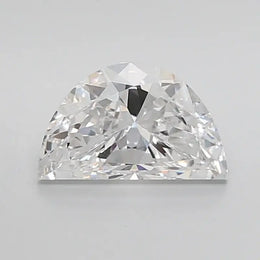 2.25 Ct white half moon cut lab grown diamond with elegant curve and brilliant sparkle