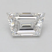White Trapezoid cut 1.02 Ct lab grown diamond with modern shape and radiant shine