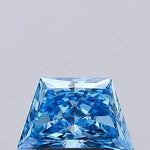 1.06 Ct Fancy Vivid Blue Trapezoid lab grown diamond with brilliant shine and modern luxury style