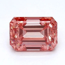 1.25 Ct intense pink emerald cut lab grown diamond, soft and elegant loose stone for engagement and fine jewelry