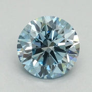 1.03 Cut Round cut lab grown diamond with Fancy Vivid Blue tone