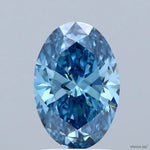 1.61 Ct Fancy Vivid Blue Oval lab grown diamond for engagement ring design
