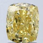 Oval cut Yellow lab grown diamond 2.01 Ct with sharp elegant shape
