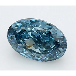 2.03 Ct Oval Blue lab grown diamond with striking color and sparkle