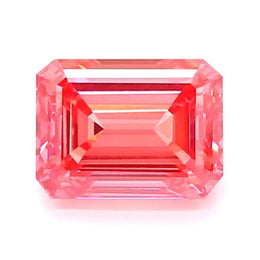 1.35 Ct intense pink emerald cut lab grown diamond with rich color, elegant loose stone for fine jewelry