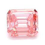 1.09 carat intense pink emerald cut lab grown diamond loose stone IGI certified fancy pink rectangular step cut diamond for custom engagement ring fine jewelry