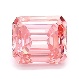 1.09 carat intense pink emerald cut lab grown diamond loose stone IGI certified fancy pink rectangular step cut diamond for custom engagement ring fine jewelry