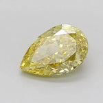 1.01 Ct Yellow Pear lab grown diamond with brilliant elongated shape