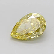 1.01 Ct Yellow Pear lab grown diamond with brilliant elongated shape