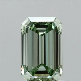 1.00 Ct Fancy Vivid green Emerald lab grown diamond with elegant pointed ends