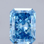 2.10 Ct fancy Vivid Blue Radiant lab grown diamond statement luxury piece