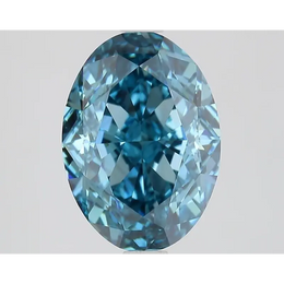 3.35 Ct Oval Cut Fancy Vivid Blue Lab Created Diamond Serene Rich Beauty
