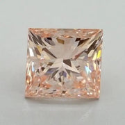 1.50 Ct Princess Cut Intense pink lab grown diamond with vivid soft pink tone
