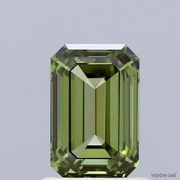 1.02 Ct Vivid Green Emerald lab grown diamond with refined pointed ends
