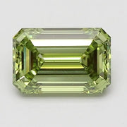 2.02 Ct Fancy Vivid Green Radiant Cut lab grown diamond with soft shine